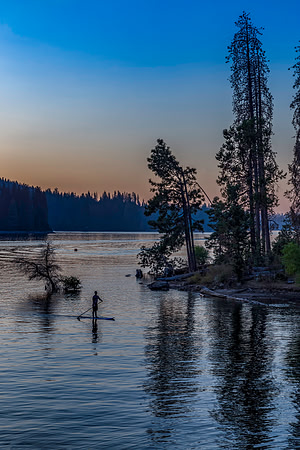 Paddler at Marina View Sunset